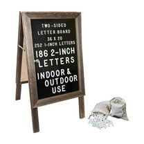 Excello Global Products Changeable Message Indoor/Outdoor Sidewalk Sign 20" x 36" Black/Wood