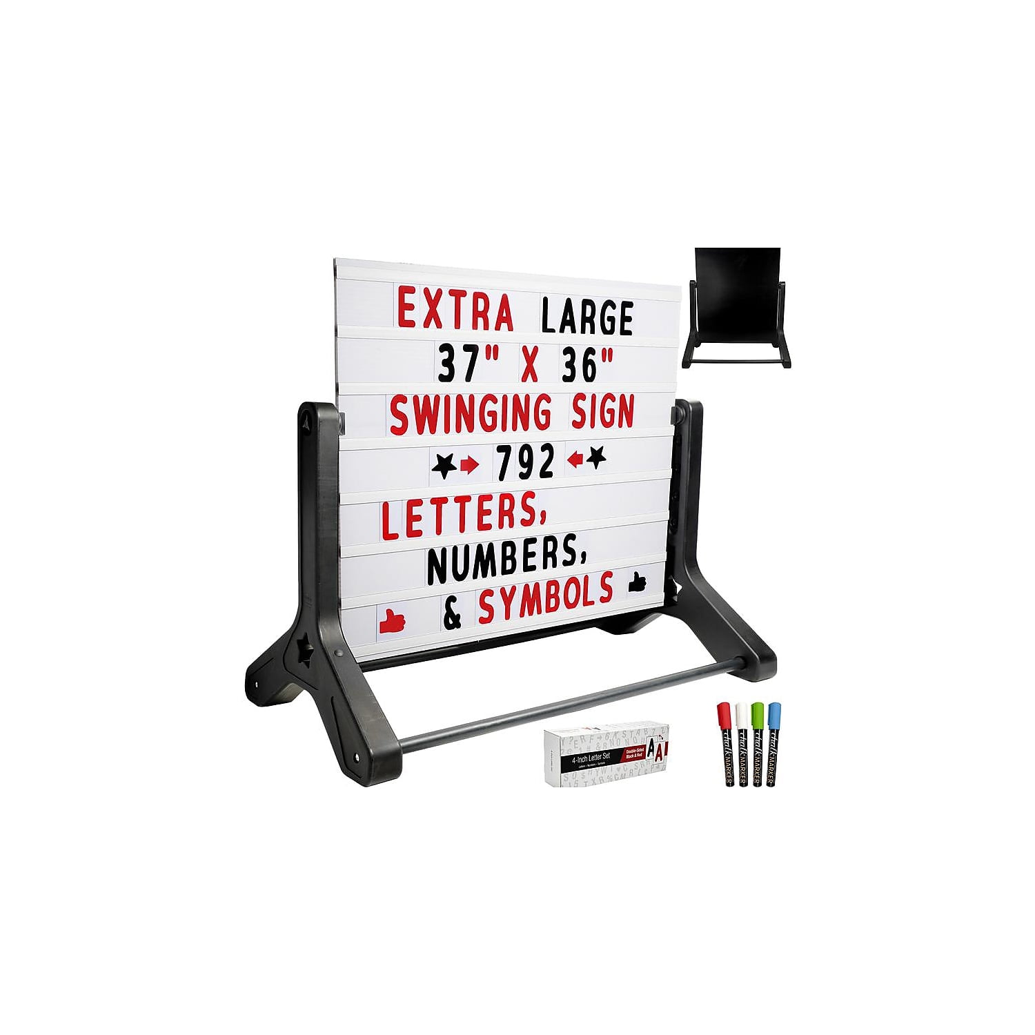 Excello Global Large Yard Swinging Chalkboard Sign: 37x36