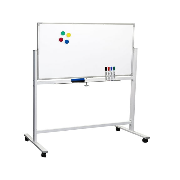 Excello Global Products Dry-Erase Mobile Whiteboard Aluminum Frame 48" x 32" (EGP-HD-0066)