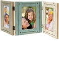 thumbnail image 1 of Excello Global Products EGP-HD-0023 Hand Painted Rustic Wooden Picture Frames, Three Picture Collage Picture Frames, Holds Three 4" X 6" Photos, Tabletop, Brown, 1 of 4