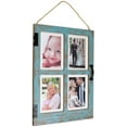 thumbnail image 1 of Excello Global Products EGP-HD-0313 Vintage Farmhouse Window Collage Picture Frames, Rustic Distressed Wall Hanging Wooden Picture Frames, Holds Four 4"x6" or 5"x7" Photos, Blue, 1 of 4