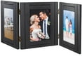 thumbnail image 1 of Excello Global Products EGP-HD-0334 - EGP-HD-0334 Hand Painted Rustic Wooden Picture Frames, Three Picture Collage Picture Frames, Holds Three 4" X 6" Photos, Tabletop, Black, 1 of 4