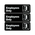 thumbnail image 1 of Excello Global Products Employees Only Wall Sign 9x3 Black/White 3Pk EGPHD0050S, 1 of 4