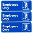 thumbnail image 1 of Excello Global Products Employees Only Sign: Easy to Mount Informative Plastic Sign with Symbols 9"x3", Pack of 3 (Blue) - EGP-HD-0186, 1 of 5