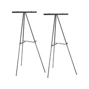 Excello Global Products Flip Chart Presentation Easel 70" Black Aluminum 2/Pack (EGP-HD-0039)