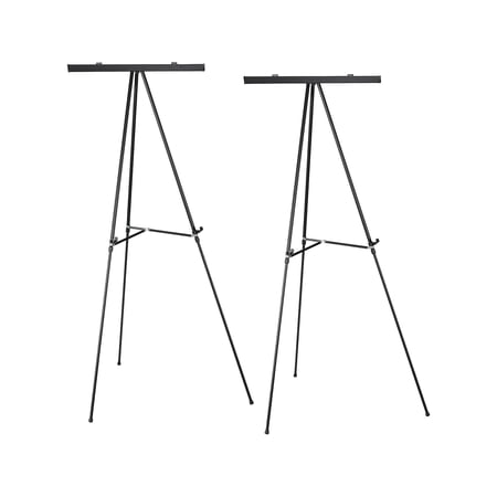 Excello Global Products Flip Chart Presentation Easel 70" Black Aluminum 2/Pack (EGP-HD-0039)