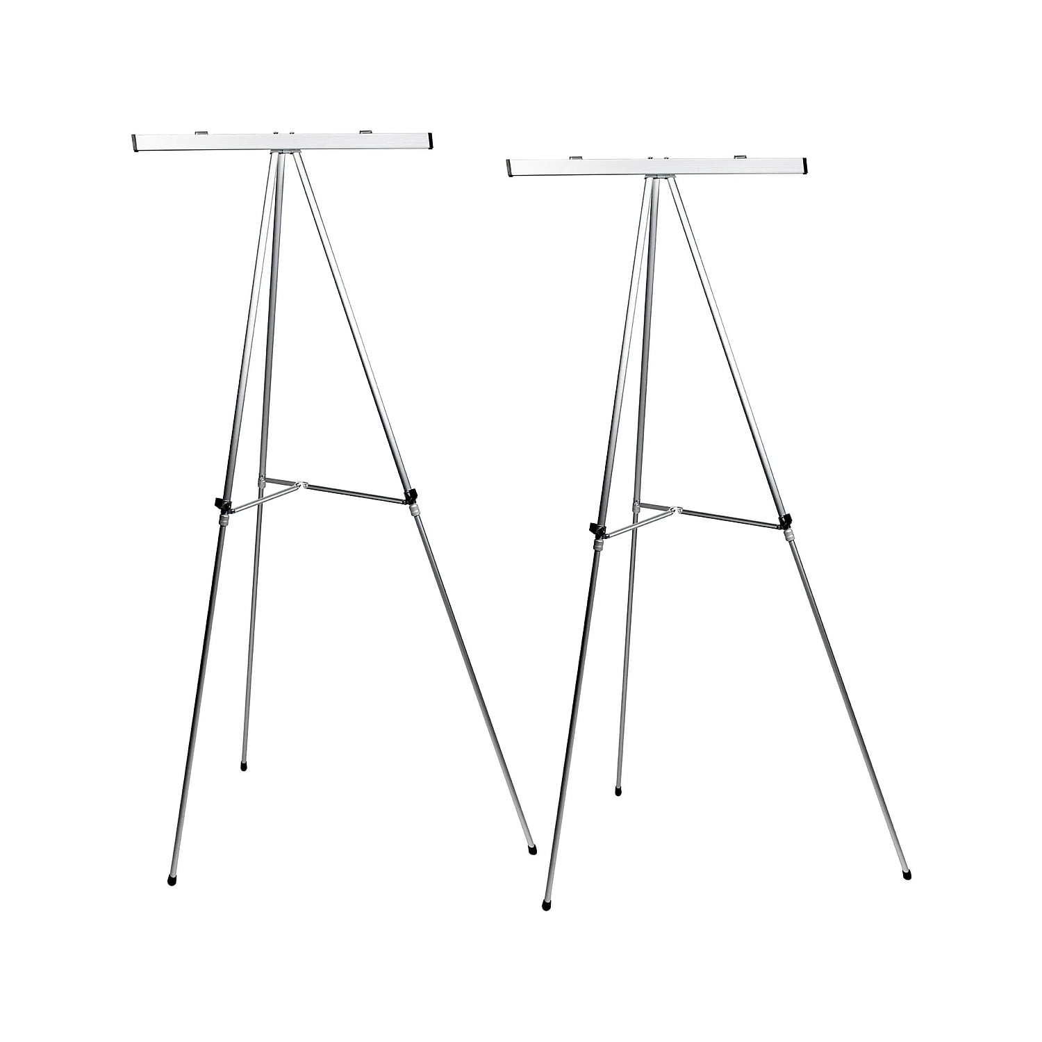 Excello Global Products Flip Chart Presentation Easel 70" Silver Aluminum 2/Pack (EGP-HD-0295)