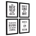 thumbnail image 1 of Excello Global Products Framed Wooden Bathroom Humor Signs : Decor for Home, Restaurant, or Business - 8x10 Inches - Ready to Hang - (Pack of 4, Assortment 3) - EGP-HD-0368B, 1 of 6