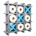 thumbnail image 1 of Excello Global Products Gray Wooden Toilet Paper Holder: Tic Tac Toe Design for Wall Mounted or Freestanding Bathroom Tissue Roll Storage Organizer - EGP-HD-0162A-OS, 1 of 7