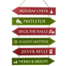 Excello Global Products Hanging Arrow Christmas Sign - Holiday Cheer - EGP-HD-0437-C