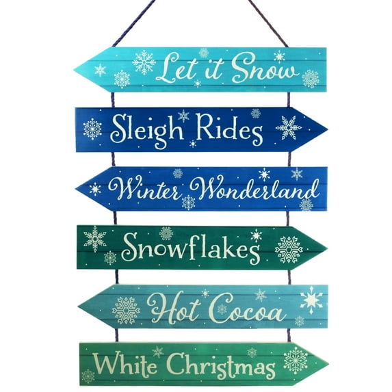 Excello Global Products Hanging Arrow Wooden Christmas Signs - 3 Styles Available! - 23 x 17 - EGP-HD-0437-A