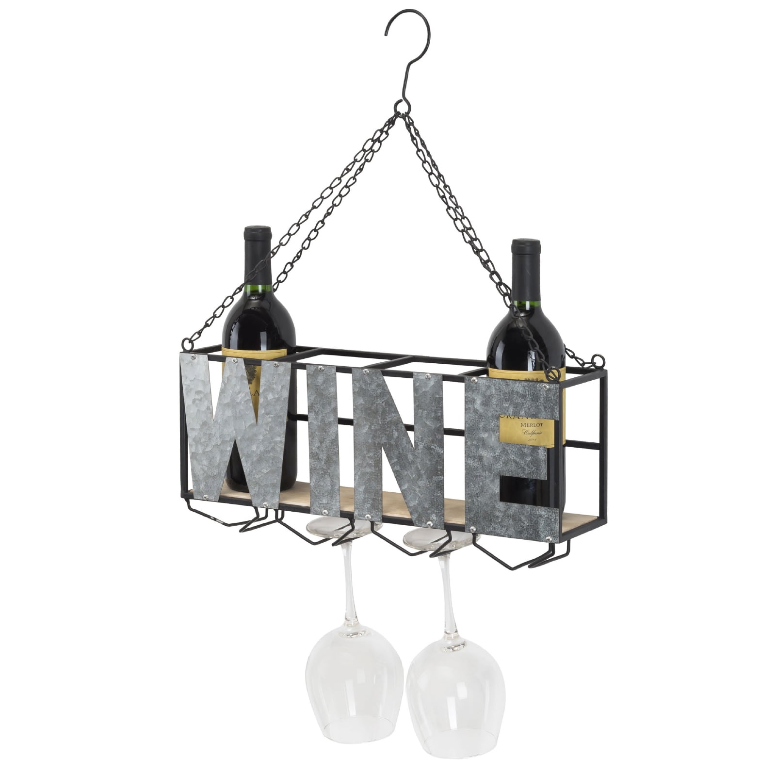 Excello Global Products Hanging or Wall Mounted Wine Rack: Wine Bottle ...