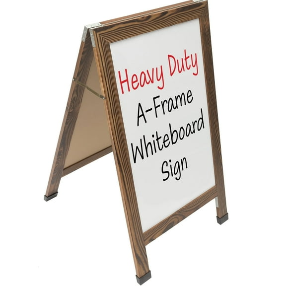 Excello Global Products Indestructible A-Frame Whiteboard, Dry-Erase Board, Presentation Board for Meetings, and Collaborative Sessions, Brown, 40" x 22"