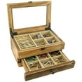 thumbnail image 1 of Excello Global Products Jewelry Box: Farmhouse Solid Wood Rustic Distressed Jewelry Organizer. Includes Glass Window and Storage Drawer. - EGP-HD-0404, 1 of 5