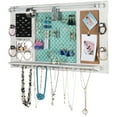 thumbnail image 1 of Excello Global Products Large Rustic Wall Mounted Jewelry Organizer: 28"x16" - White - EGP-HD-0158-OS, 1 of 5