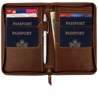 AKSHIDE Genuine Leather Family Travel Wallet – Passport Holder & Organizer – Made In India