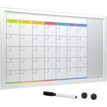 Excello Global Products Magnetic Dry Erase Calendar Whiteboard: Large 20"x30" Weekly Monthly Format Reminder Note Section Planner Erasable Wall Mounted Office School White Board - EGP-HD-0315