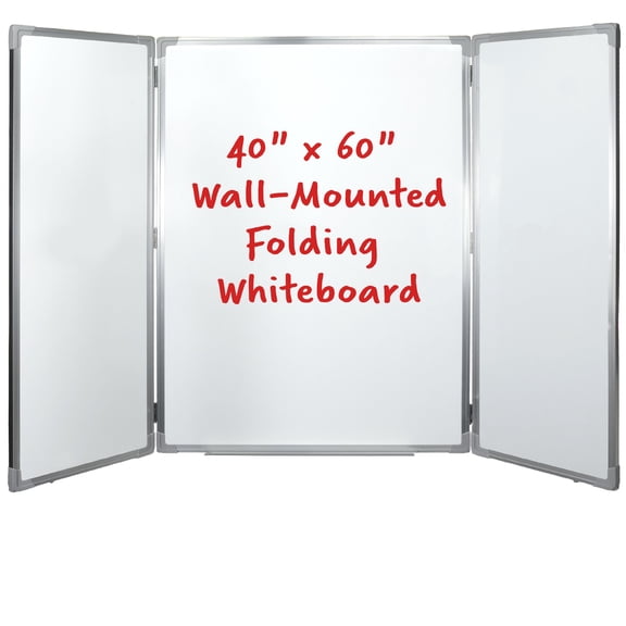 Excello Global Products 40" x 60" Wall Mounted Folding Whiteboard
