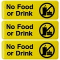 thumbnail image 1 of Excello Global Products No Food or Drink Sign 9"x3" Easy To Mount (3 pack Yellow) - EGP-HD-0267-A, 1 of 5