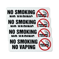 Excello Global Products No Smoking/Vaping Wall Sign 9x3 4Pk EGPHD0175S