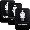 thumbnail image 1 of Excello Global Products Plastic Restroom Sign: Easy to Mount with Braille (ADA Compliant), Great for Business - 6"x9",  Woman, - Pack of 3 - EGP-HD-0277, 1 of 4
