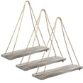thumbnail image 1 of Excello Global Products Rustic Distressed Wood Hanging Shelves: 17-Inch with Swing Rope Floating Shelves (Brown - Pack of 3) - EGP-HD-0052, 1 of 3