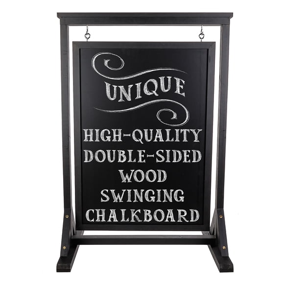 Excello Global Products Rustic Handcrafted Chalkboard Sign: Uniquely Designed Wooden Sidewalk Sign - Black - EGP-HD-0090A-OS