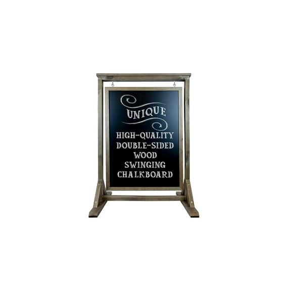 Excello Global Products Rustic Handcrafted Chalkboard Sign: Uniquely Designed Wooden Sidewalk Sign - Brown - EGP-HD-0090-OS