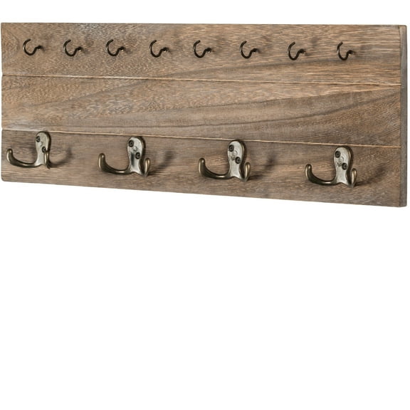 Excello Global Products Rustic, Shabby Chic Wall Mounted Hanging Entryway Coatrack Organizer. 24x8 - GPP-0017 - GPP-0017