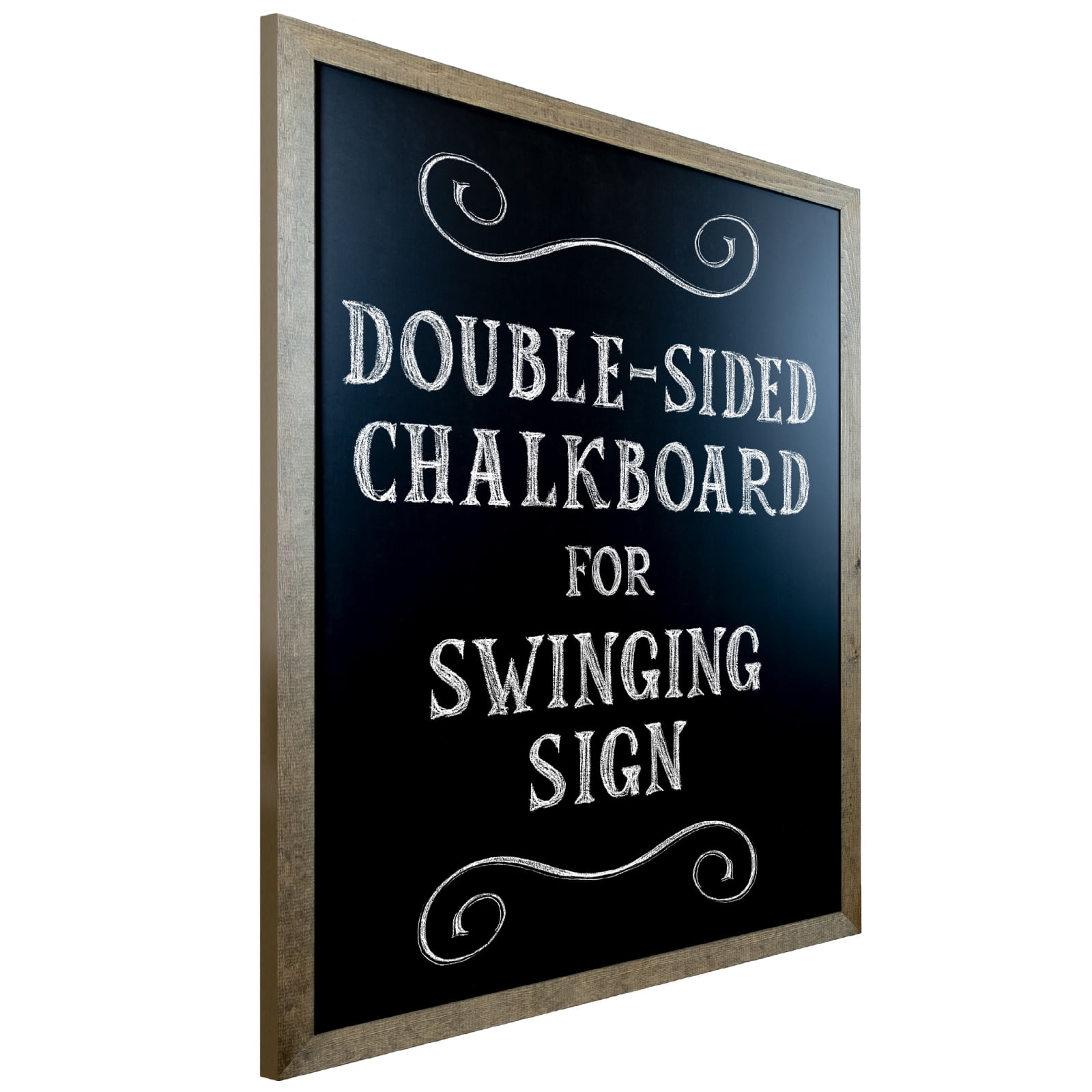 Double-Sided Magnetic Black and Brown Wooden Chalkboard