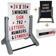 thumbnail image 1 of Excello Global Products 24"x36" Swinging Chalkboard - Granite Legs, 1 of 7