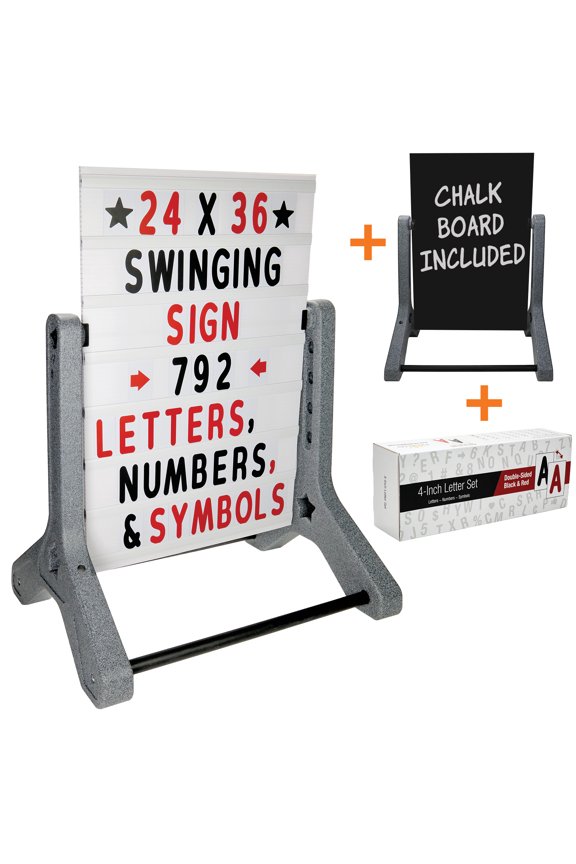 24"x36" Swinging Chalkboard - Granite Legs
