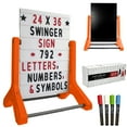 thumbnail image 1 of Excello Global Products Swinging Changeable Message Sidewalk Sign: 24x36 with 792 Double Sided Letters - Orange - EGP-HD-0329-OS, 1 of 8