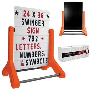 Excello Global Products 24"x36" Swinging Chalkboard - Orange Legs