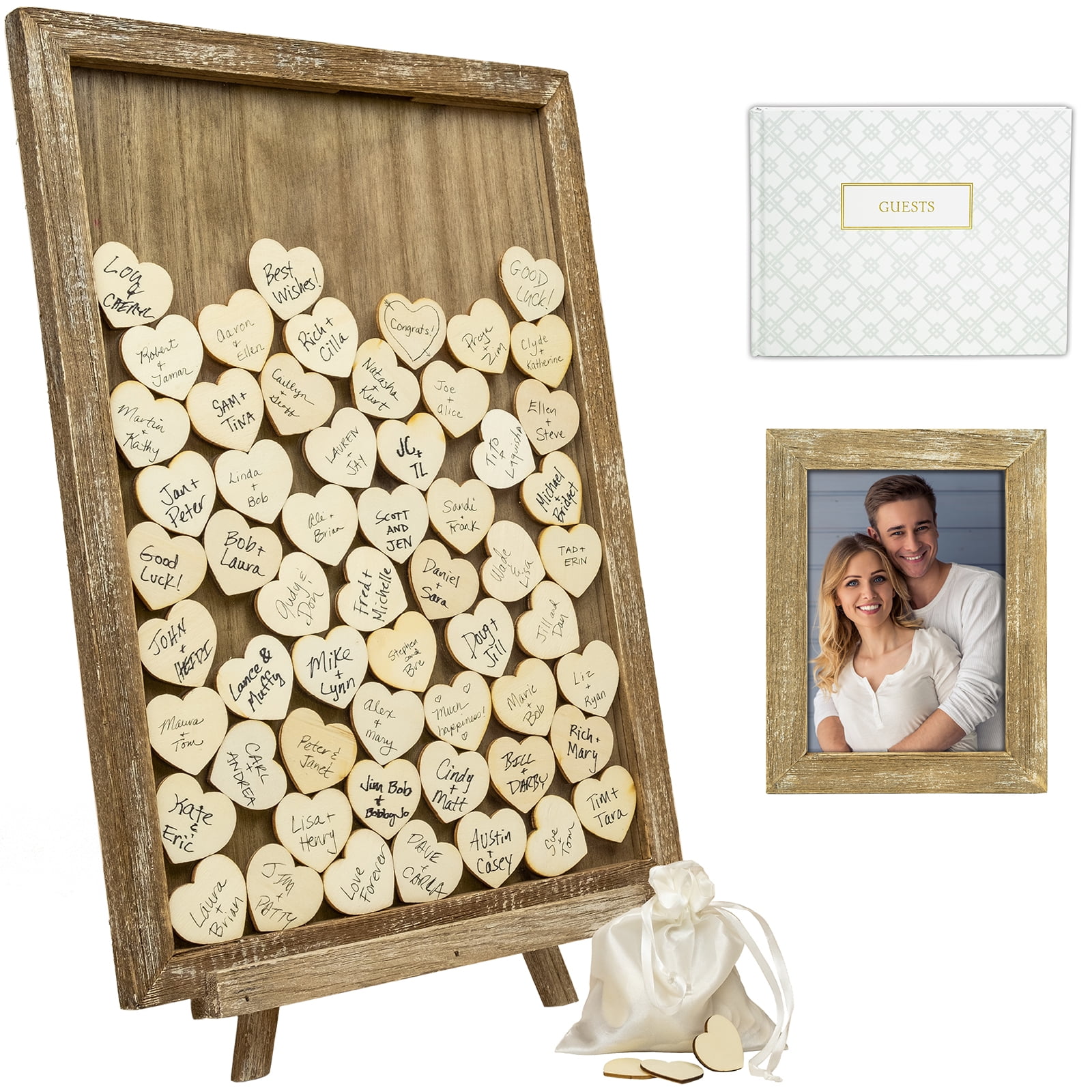 Excello Global Products Drop Top Wedding Guest Frame Set with Wooden ...