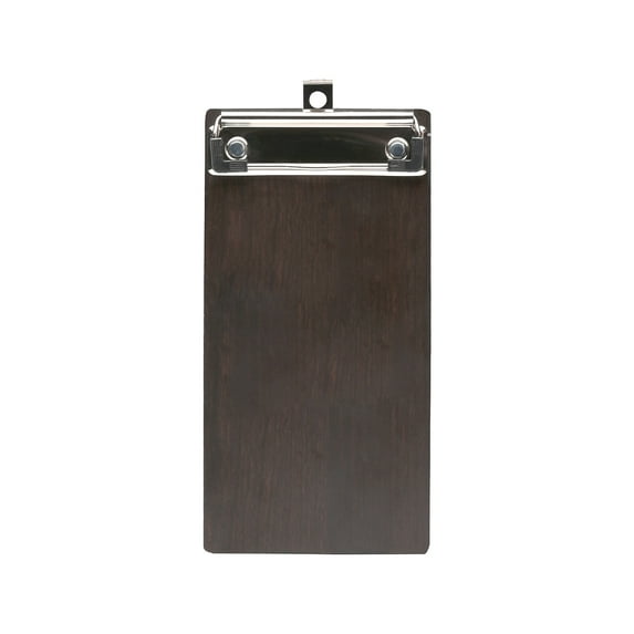 Excello Global Products Wood Grain/Silver Check/Menu Holder Wood/Metal (SPLS-MENU-4X8CB)