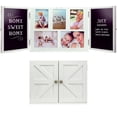 thumbnail image 1 of Excello Global ProductsEGP-HD-0413A Barndoor Wood Collage Picture Frames with 2 Magnetic Chalkboard Doors for Kitchen, Living Room, Family Photo Collage Frames,White,12.8"x34" (12.8"x17" When Closed), 1 of 7
