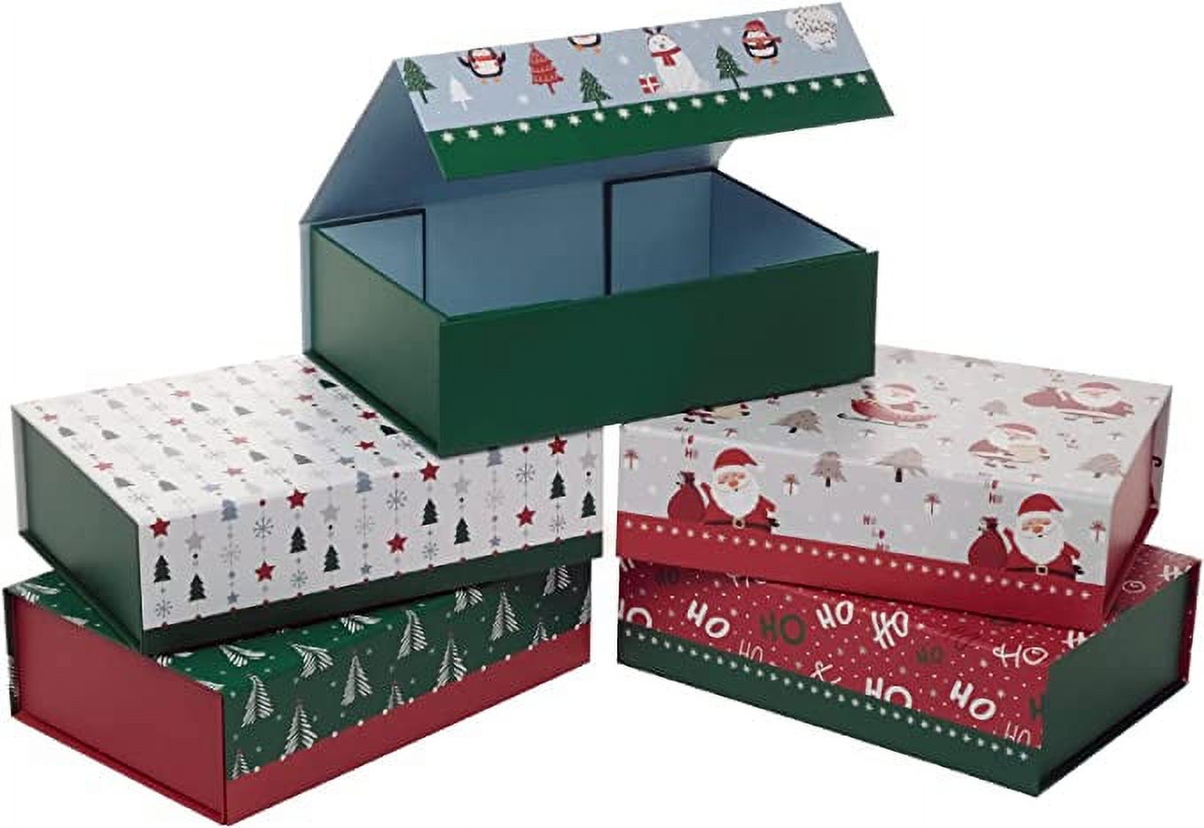 Excello Rigid Christmas Gift Boxes with Closure 10.5x7x3