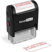 ExcelMark Posted Stamp Self-Inking Rubber Stamp - Red Ink for Office Use, Ideal for Efficient Document Management with Posted Stamps, Perfect for Professional Settings