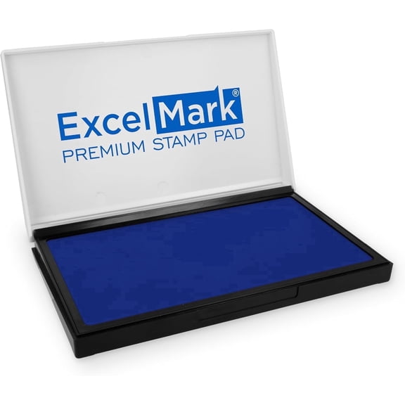 ExcelMark Rubber Stamp Ink Pad Extra Large 3-7/8" x 7" (Blue)