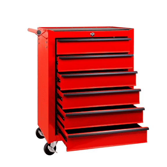 Excelo 20" Rolling Metal 6-Drawer Tool Chest for Garage Workshop Mechanics, Steel Tool Storage Box Organizer,Red