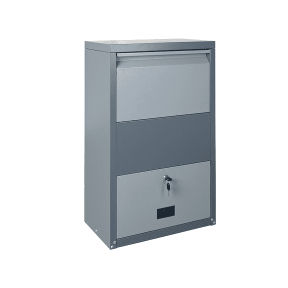 EXCELO 34" Powder Coated Steel Locking Commercial Mailbox, Anti-Theft, Waterproof, Heavy Duty Package Delivery