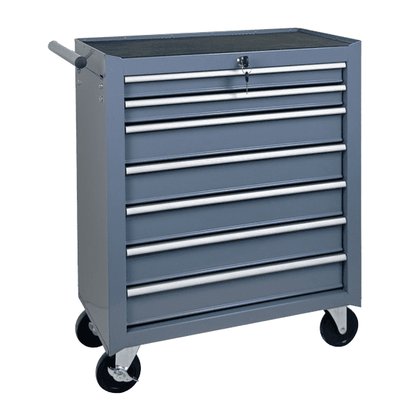 Excelo Rolling Tool Chest with 7-Drawer Tool Box with Wheels Multifunctional Tool Cart Mechanic Tool Storage Cabinet for Garage, Warehouse, Workshop,Grey