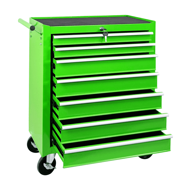 Excelo Rolling Tool Chest with 7-Drawer Tool Box with Wheels Multifunctional Tool Cart Mechanic Tool Storage Cabinet for Garage, Warehouse, Workshop,Leaf Bright Green