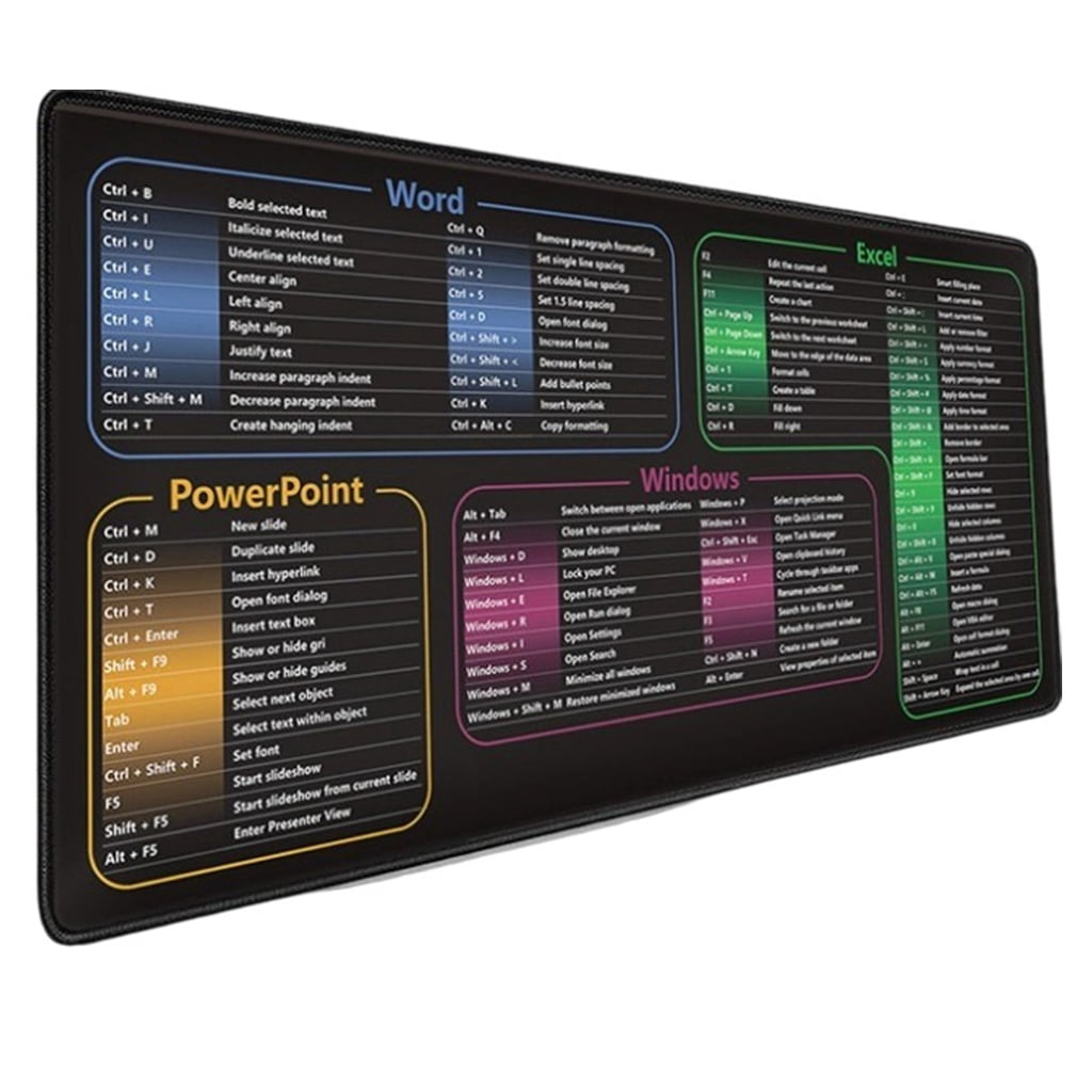 Excels and Word Cheats Sheet Keyboards Mouse Pad for Office Efficiency ...