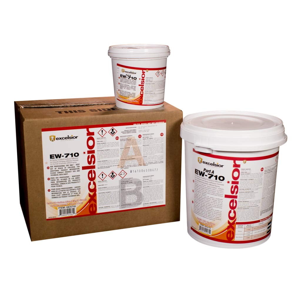 Excelsior EW-710 Epoxy Wet-Set Adhesives - Rubber, Vinyl, Quartz Flooring Adhesive 1 Gallon (120-150 SQFT of Coverage)