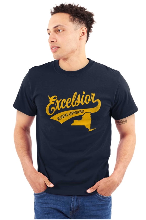 Excelsior Ever Upward New York Motto Men's Graphic T Shirt Tees Brisco Brands S