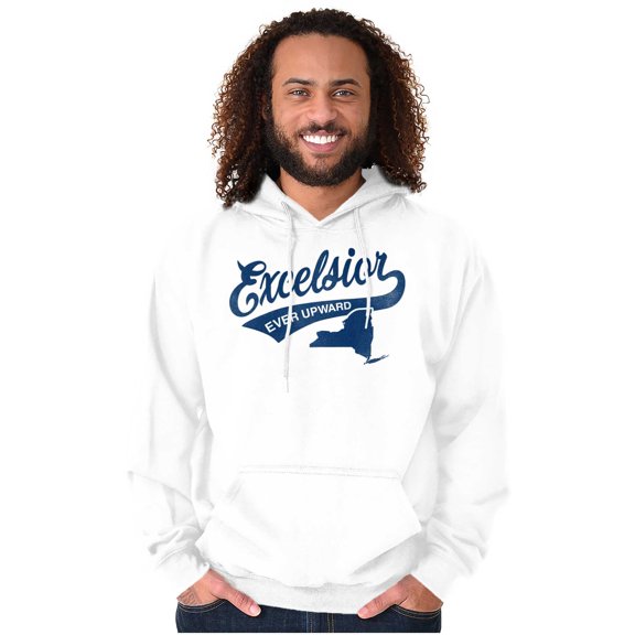 Excelsior Ever Upward New York Motto Unisex Plus Fleece Graphic Hoodie Brisco Brands 3X