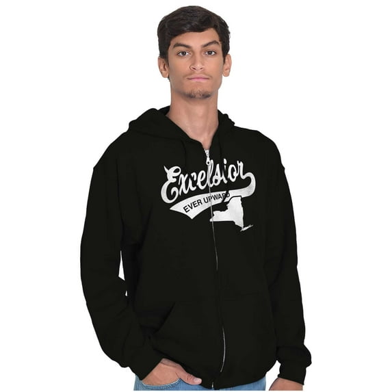 Excelsior Ever Upward New York Motto Unisex Fleece Graphic Zip Up Hoodie Brisco Brands 5X