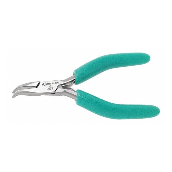 4 3/4 in TealShield(TM) Bent Long Nose Plier Standard Cushioned Grip Handle